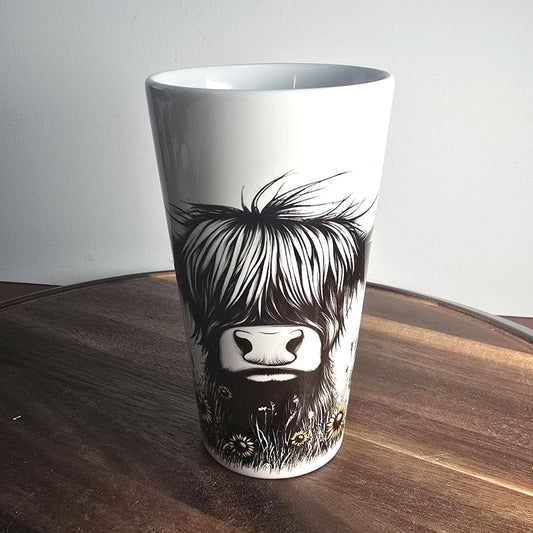 Personalised Mug | Latte Mug | Highland Cow | Christmas Mug| Coffee Cup | Thistles