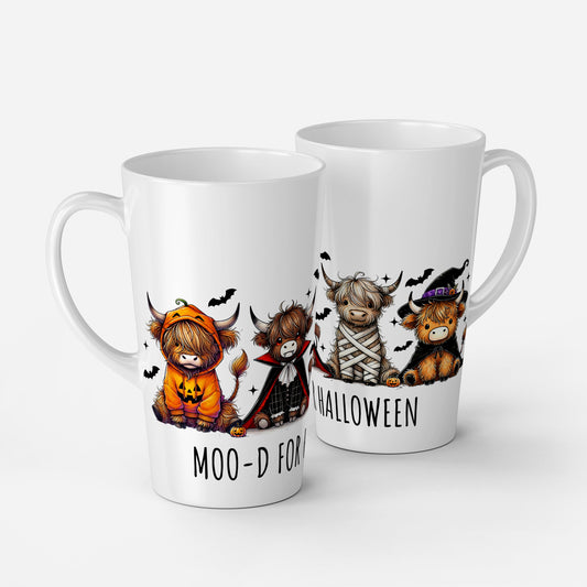 Personalised Mug | Latte Mug | Highland Cow | Christmas Mug| Coffee Cup | Moo-D For Halloween