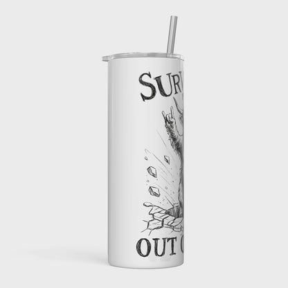 20oz Metal Tumbler with Straw l 20oz Tumbler | Travel Cup | Bottle | Highland Cow | Surviving Out of Spite