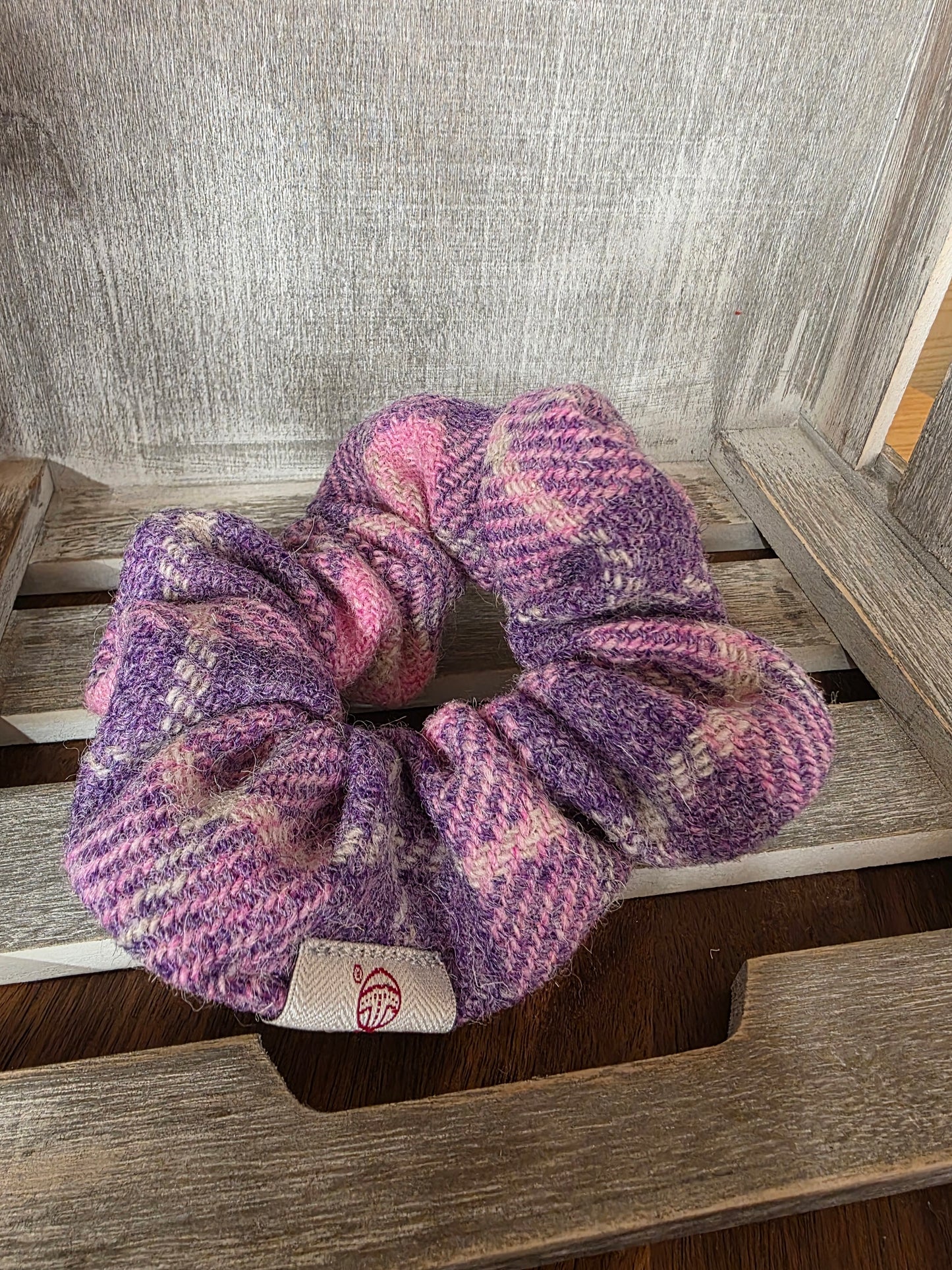 Scrunchie | Harris Tweed | Hair Accessories | Hair Tie | Luxury | Hair Bobble | Pink & Purple