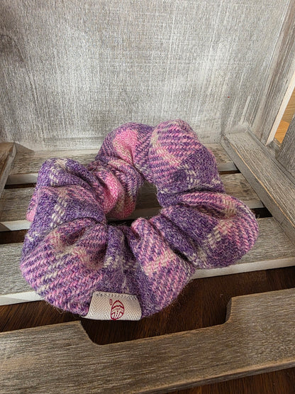Scrunchie | Harris Tweed | Hair Accessories | Hair Tie | Luxury | Hair Bobble | Pink & Purple