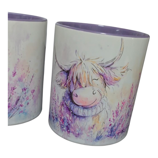 A Highland Cow in Purple Heather 