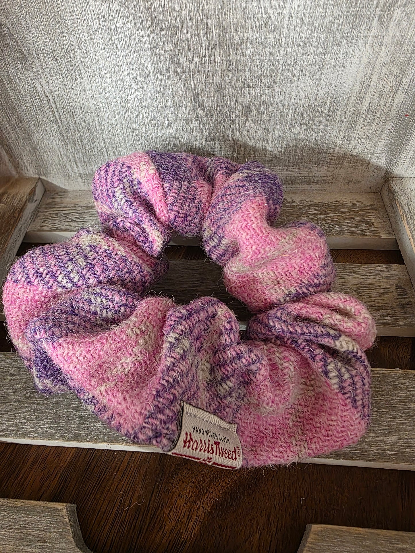 Scrunchie | Harris Tweed | Hair Accessories | Hair Tie | Luxury | Hair Bobble | Pink & Purple