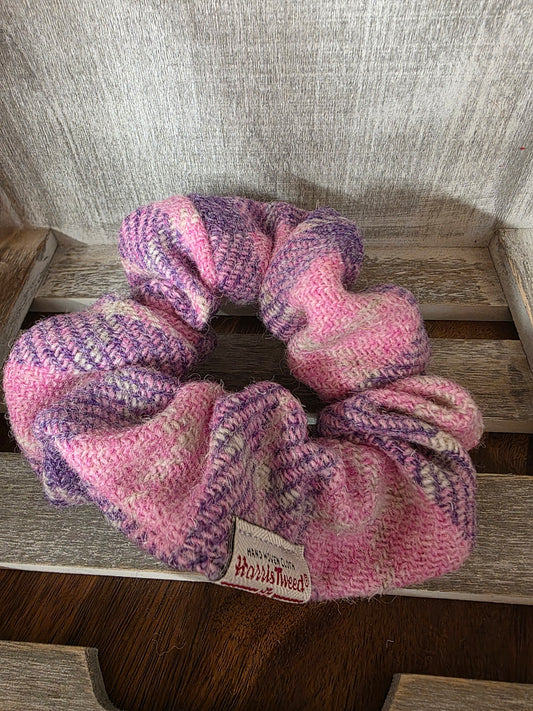 Scrunchie | Harris Tweed | Hair Accessories | Hair Tie | Luxury | Hair Bobble | Pink & Purple